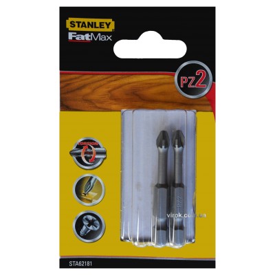 Насадка отверточная STANLEY крестовая PZ2 х 50 мм 2 шт STA62181-XJ Насадка отверточная STANLEY крестовая PZ2 х 50 мм 2 шт STA62181-XJ