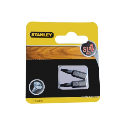 Насадка отверточная STANLEY плоская SL4 х 25 мм 2 шт STA61001-XJ Насадка отверточная STANLEY плоская SL4 х 25 мм 2 шт STA61001-XJ