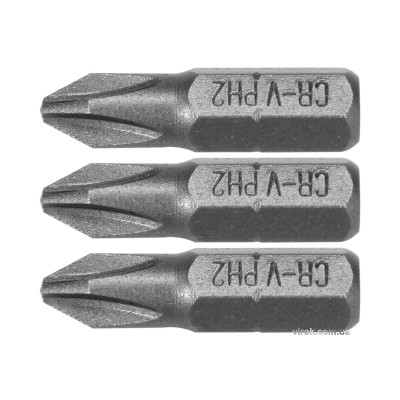 Насадка отверточная STHOR "Phillips" PH2 x 25 мм HEX 1/4" Cr-V 3 шт 65453 Насадка отверточная STHOR "Phillips" PH2 x 25 мм HEX 1/4" Cr-V 3 шт 65453