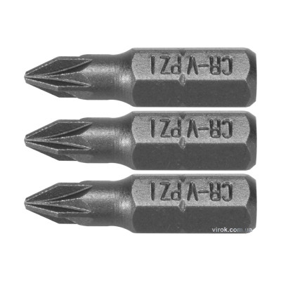 Насадка отверточная STHOR "Pozidriv" PZ1 x 25 мм HEX 1/4" Cr-V 3 шт 65470