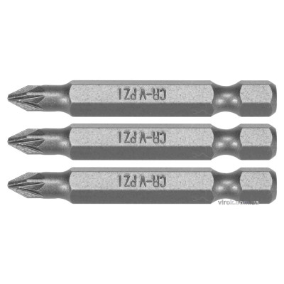 Насадка отверточная STHOR "Pozidriv" PZ1 x 50 мм HEX 1/4" Cr-V 3 шт 65475