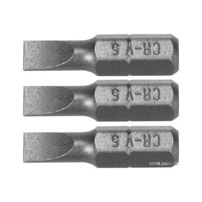 Насадка отверточная STHOR шлиц SL5 x 25 мм HEX 1/4" Cr-V 3 шт 65481 Насадка отверточная STHOR шлиц SL5 x 25 мм HEX 1/4" Cr-V 3 шт 65481