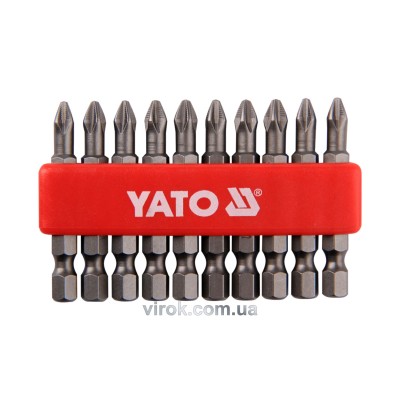 Насадка викруткова YATO 1/4" хрестова PН2 х 50 мм 10 шт YT-0478
