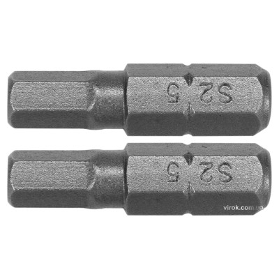 Насадка викрутка YATO "HEX" H5 x 25 мм HEX 1/4" AISI S2 2 шт YT-77922
