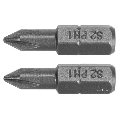 Насадка викрутка YATO "Phillips" PH1 x 25 мм HEX 1/4" AISI S2 2 шт YT-77871