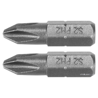 Насадка викрутка YATO "Phillips" PH2 x 25 мм HEX 1/4" AISI S2 2 шт YT-77872