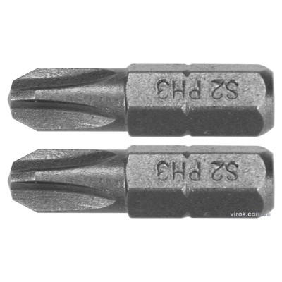 Насадка викрутка YATO "Phillips" PH3 x 25 мм HEX 1/4" AISI S2 2 шт YT-77873