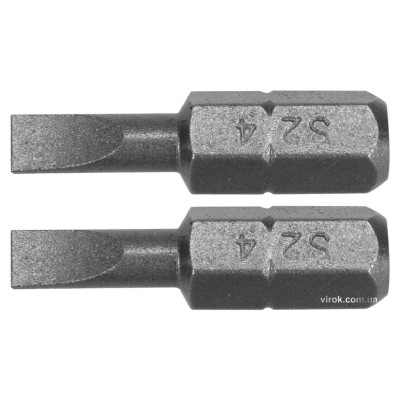 Насадка викрутка YATO шліць SL4 x 25 мм HEX 1/4" AISI S2 2 шт YT-77891