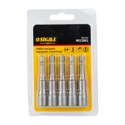 Насадка торцева магнітна 8×65мм 5шт блістер SIGMA 4012861