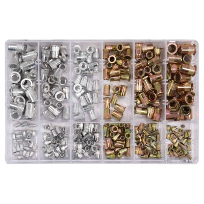 Нитогайки сталеві та алюмінієві YATO М3-М10 мм 300 шт YT-36480