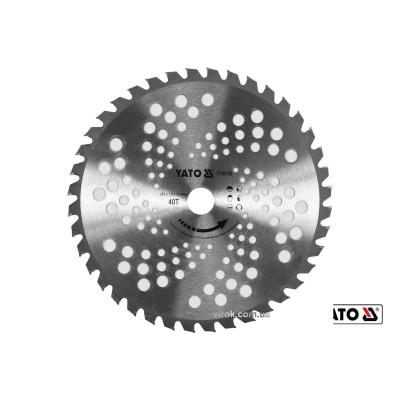 Нож дисковый для триммеров YT-85001/YT-85003 YATO ?255 x 25.4 мм 40 зубов YT-85150