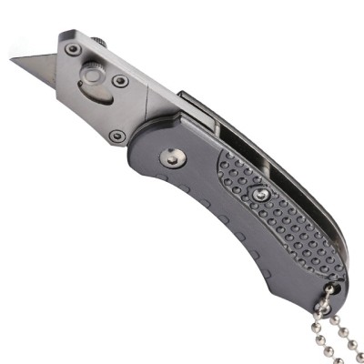 Нож трапецевидный 9мм мини, складной, SK5, алюминиевая рукоятка Intertool HT-0532