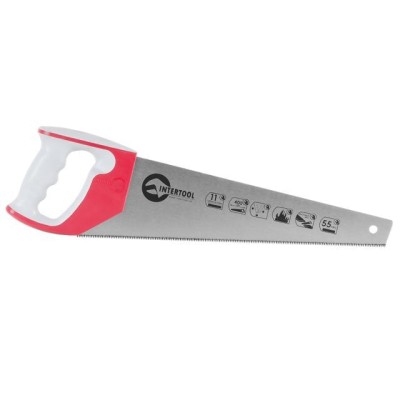 Ножовка по дереву 400мм с каленым зубом, 3-ая заточка 11 зуб.*1 Intertool HT-3161