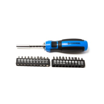Викрутка-бітоутримувач телескопічна з набором біт, 21 предмет CrV6150(PH:0,1,2,3;PZ:0,1,2,3;SL:3,4,5,6мм;T:10,15,20, 25,30; Н: 4,5,6 мм; L: 160-220 мм) у блістері Forsage F-814821