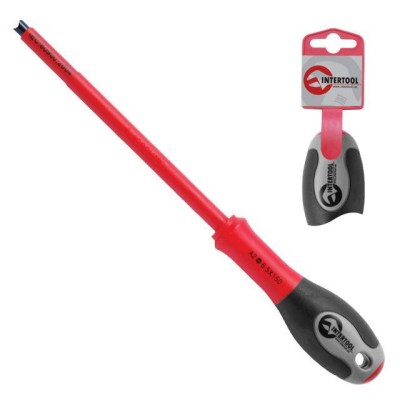 Отвертка изолированная шлицевая 0.5*3.00мм, 75мм, 1000В Intertool VT-3203