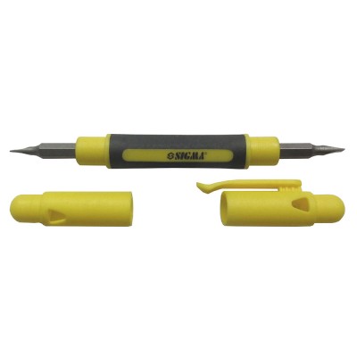 Викрутка кишенькова з двосторонніми бітами 4в1 CrV SIGMA 4002181 Викрутка кишенькова з двосторонніми бітами 4в1 CrV SIGMA 4002181
