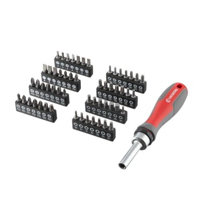 Отвертка реверсионная с комплектом насадок 57 ед Intertool VT-3361