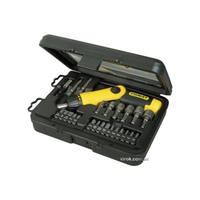 Викрутка реверсивна STANLEY "Pistol Grip Ratchet" з насадками 25 шт 0-63-022