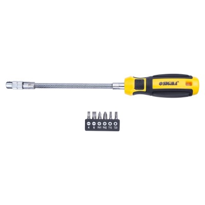 Викрутка з гнучким валом + біти 6шт CrV Mega SIGMA 4009721 Викрутка з гнучким валом + біти 6шт CrV Mega SIGMA 4009721