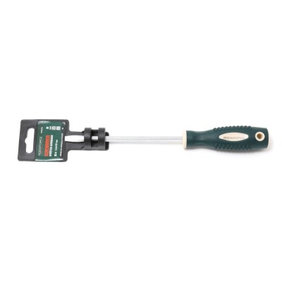 Викрутка шліцева магнітна "Profi" S2 SL5.5х75мм, на пластиковому утримувачі ROCKFORCE RF-70155075