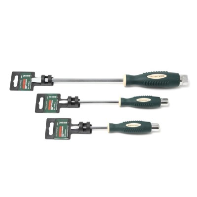 Викрутка шліцева силова магнітна "Profi" S2 SL5.5х125мм, на пластиковому утримувачі ROCKFORCE RF-70255125