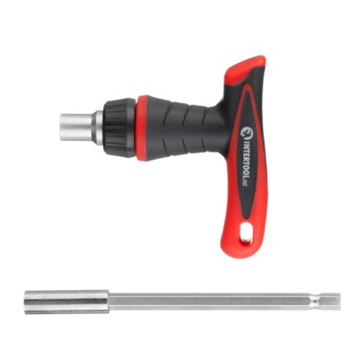 Отвертка Т-образная реверсионная c комплектом насадок 15ед Intertool VT-1015