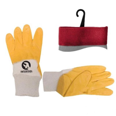 Рукавичка бавовняна трикотаж покрита нітрилом на долоні 9 Intertool SP-0109