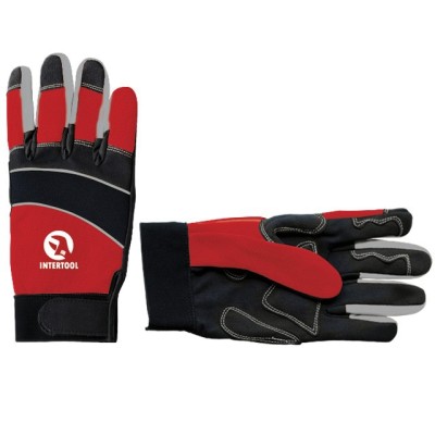 Рукавичка Microfiber зі вставками спандексу та неопрену, еластичний манжет на липучці, 9" Intertool SP-0141