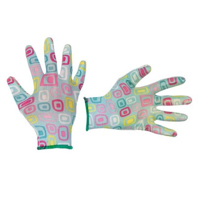 Рукавичка садова з нітриловим покриттям 8" блакитна Intertool SP-0164