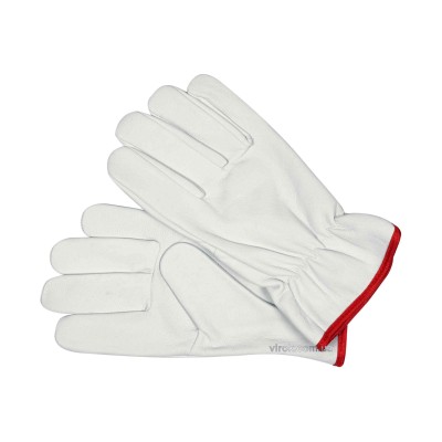 Рукавички робочі білі з червоною кромкою YATO бавовна + шкіра розмір 10 YT-74645