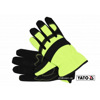 Рукавички робочі на гумці YATO штучна шкіра + синтетика розмір 10 YT-74668