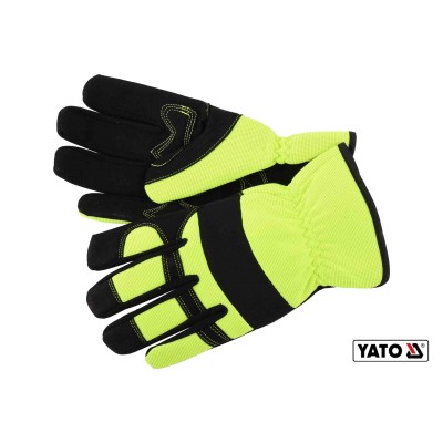 Рукавички робочі на гумці YATO штучна шкіра + синтетика розмір 9 YT-74667