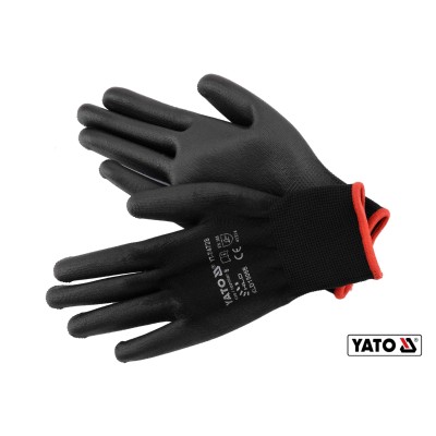 Рукавички робочі нейлонові чорні YATO розмір 8 YT-74728