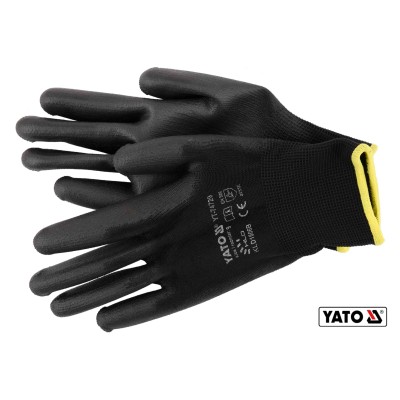 Рукавички робочі нейлонові чорні YATO розмір 9 YT-74729