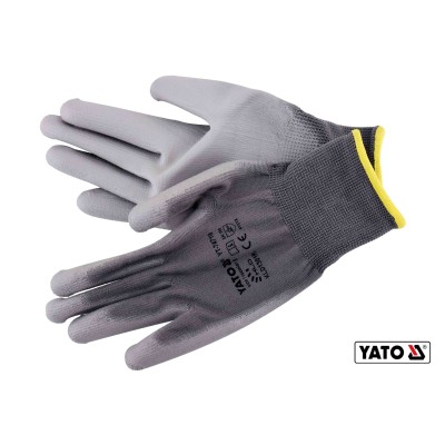 Рукавички робочі нейлонові сірі YATO розмір 9 YT-74719