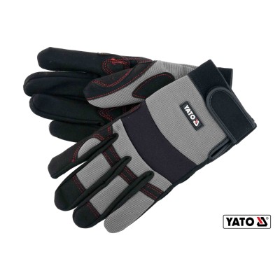 Рукавички робітники із застібкою-липучкою YATO штучна шкіра + синтетика розмір 8 YT-746628