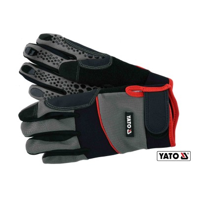 Рукавички робітники із застібкою-липучкою YATO штучна шкіра + синтетика розмір 8 YT-746648