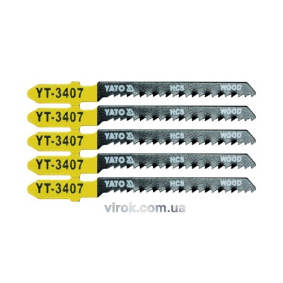 Пиляльне полотно для електролобзика (дерево) YATO HCS 13TPI 75 мм 5 шт YT-3407