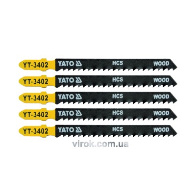 Пиляльне полотно для електролобзика (дерево) YATO HCS 8TPI 100 мм 5 шт YT-3402