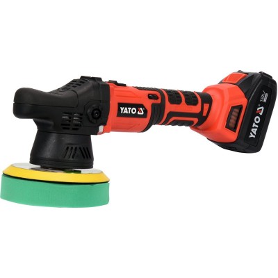 Полірувальна машина ексц. акумул YATO: Li-Ion 18 В, 3 Агод, 1500-5000 об/г, диск ?= 150мм, кріпл- М8 YT-82920