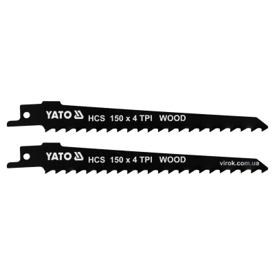 Полотна по дереву для шабельної пилки YATO 150 x 1.2 мм 4 зуби/1" 2 шт YT-33921