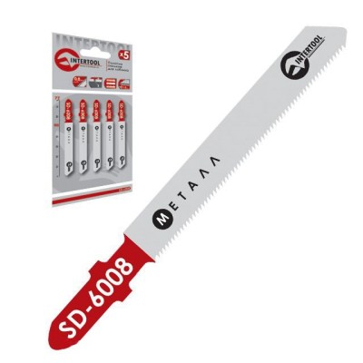 Полотно пильное для лобзика рабочая длина 50мм, расстояние между зубьями 0.8 мм для робот по тонко листовому металлу Intertool SD-6008