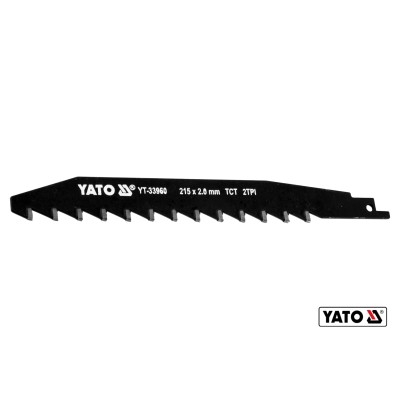 Полотно по керамічній та силікатній цеглі для шабельної пили YATO 215 x 2 мм 2 зуби/1" YT-33960