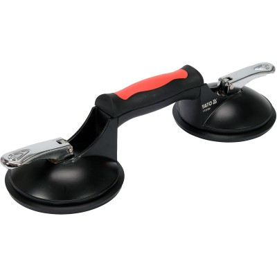 Присоска для монтажу скла підвійна YATO: 2 чашки ?= 125 мм, m= 120 кг, 245х 125х 7 мм YT-37236