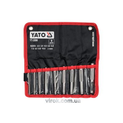 Пробійники отворів для шкіри YATO 2.5-10 мм 9 шт YT-3590