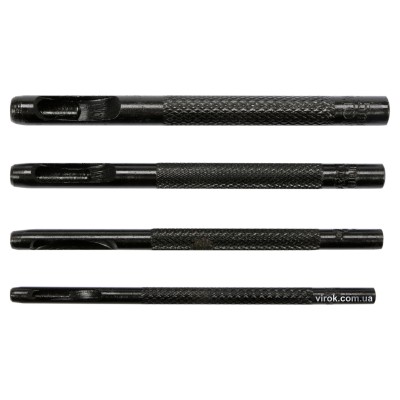 Пробійники отворів YATO 2, 3, 4, 5 х 90 мм для шкіри, гуми, картону, текстилю 4 шт YT-35880