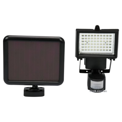 Прожектор діодний з датчиком руху YATO солнечна батарея Li-Ion 3.7 В 4 Вт 380 лм YT-81860
