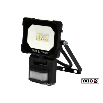 Прожектор із SMD-діодами та датчиком руху YATO 10 Вт 900 лм 120° 14 діодів YT-81826