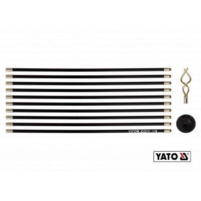 Пруття гнучкі для очищення каналізації YATO 20 мм x 93 см з 2 наконечниками 10 шт YT-24980