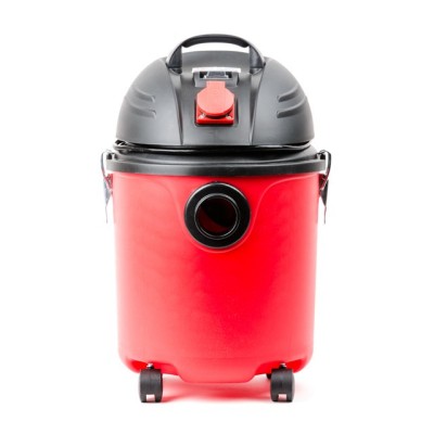 Пылесос строительный 20 л., корпус из пластика, 1400 Вт. Сухая, влажная уборка. Многоразовый спонж- фильтр, фильтр-пакет Intertool DT-1020